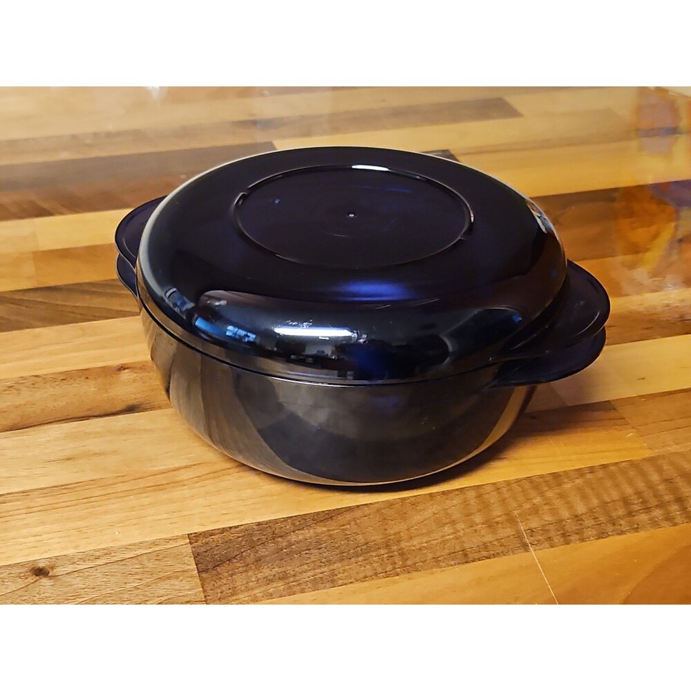 2 Pc Set Tupperware Indigo Blue Microwave Cooker 1qt Bowl W Lid 2543A & 2544A